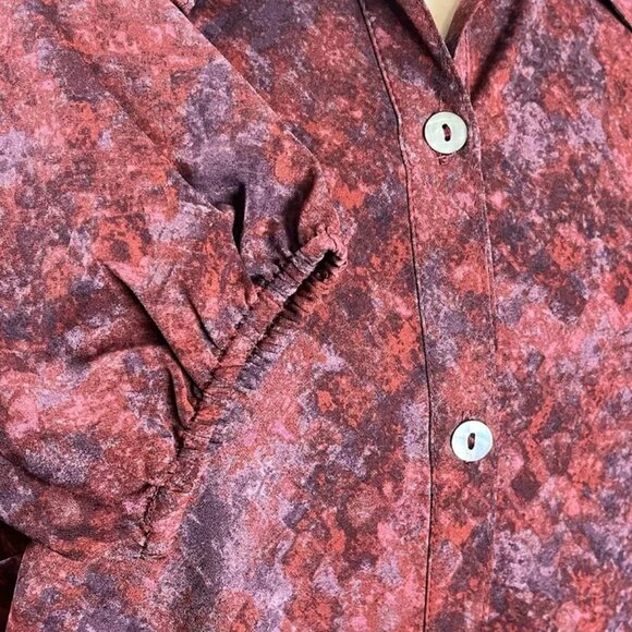 LOGO Lori Goldstein Top Tunic Blouse S Ruffle Peplum Button Long Sleeve - Picture 6 of 9